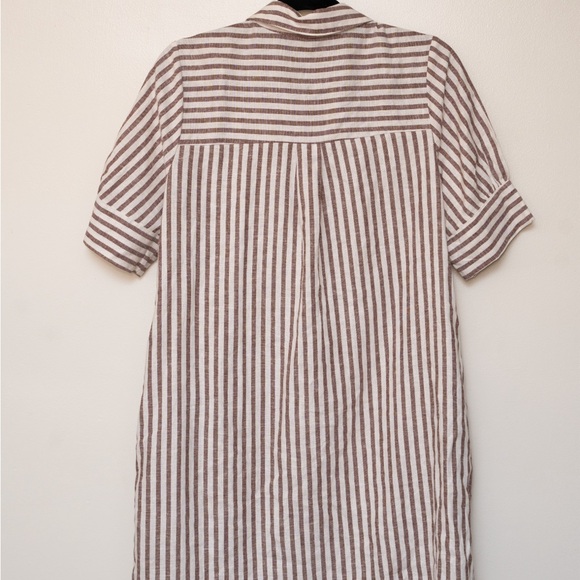 Old Navy Brown and White Striped Shirt Dress - Picture 5 of 5